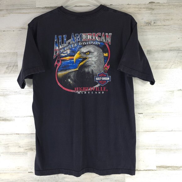 Harley-Davidson Other - VINTAGE Y2K HARLEY DAVIDSON MENS SIZE XL MADE IN USA BLACK T SHIRT SHORT SLEEVE